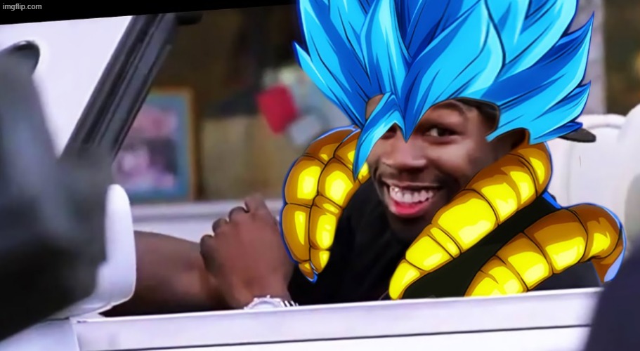 Gogeta rollin | image tagged in gogeta rollin | made w/ Imgflip meme maker