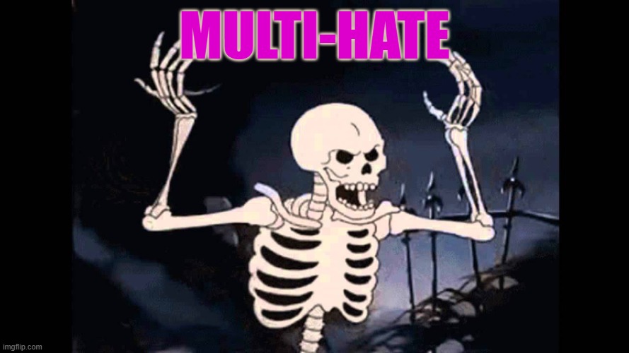 Spooky Skeleton | Multi-Hate | image tagged in spooky skeleton | made w/ Imgflip meme maker