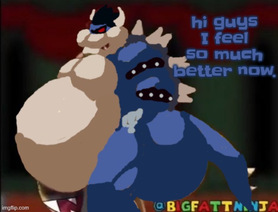 talked with him and things are better now, still don't know what were gonna do about botslayer tho | hi guys I feel so much better now. | image tagged in dark george | made w/ Imgflip meme maker