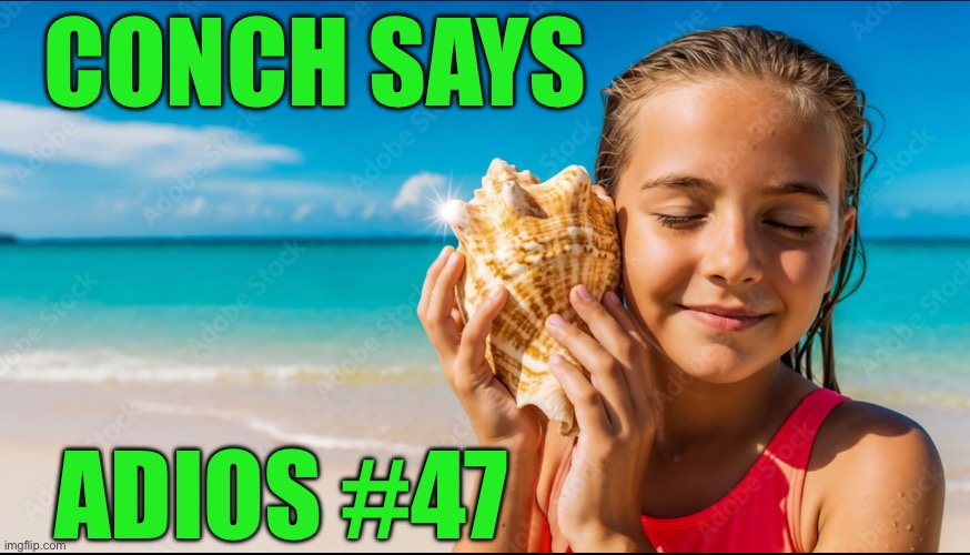 IMG_8891.jpeg | Conch says; Adios #47 | image tagged in img_8891 jpeg | made w/ Imgflip meme maker