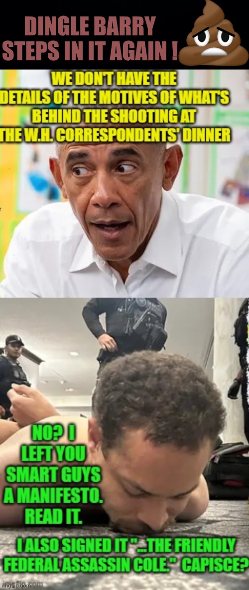 Dingle Barry steps in it again | Dingle Barry steps in it again ! | image tagged in black background,aq9atn jpg,obama | made w/ Imgflip meme maker
