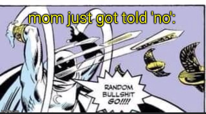 Random Bullshit Go | mom just got told 'no': | image tagged in random bullshit go | made w/ Imgflip meme maker