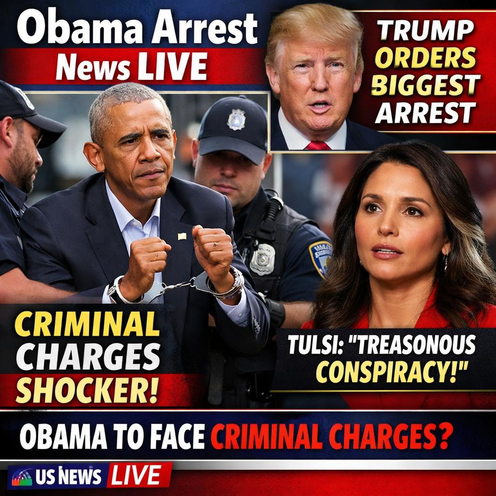 l Obama Arrest News LIVE | Trump Orders Biggest Arrest, Tulsi Ga Blank Meme Template