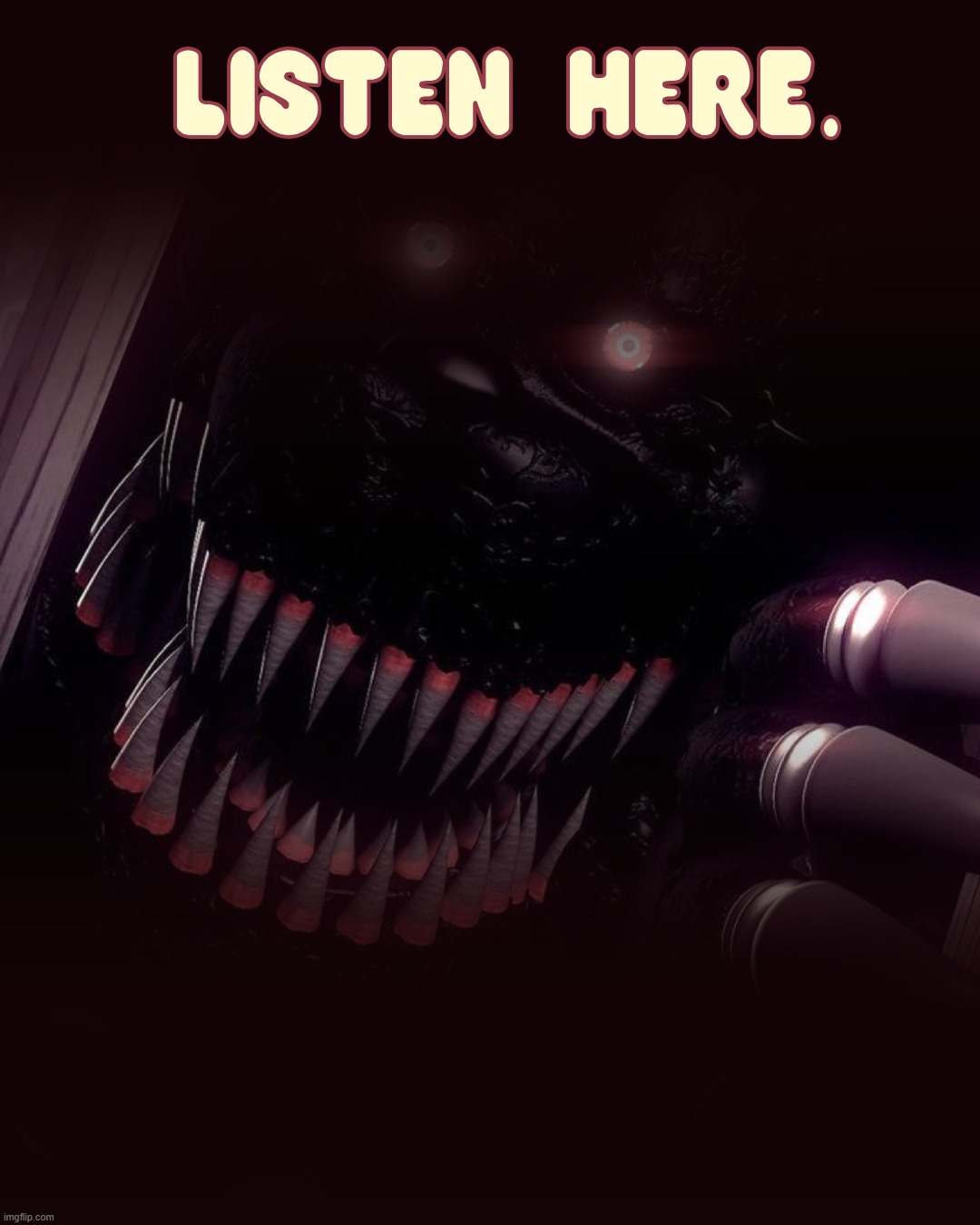 photoshopped ts in 4 minutes | image tagged in nightmare listen here,memes,nightmare | made w/ Imgflip meme maker