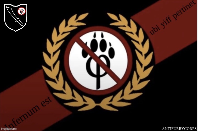 AntiFurryCorps new official flag | antifurrycorps | image tagged in img_2706 jpeg | made w/ Imgflip meme maker