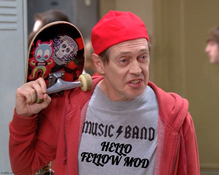 Steve Buscemi Fellow Kids | Hello fellow mod | image tagged in steve buscemi fellow kids | made w/ Imgflip meme maker