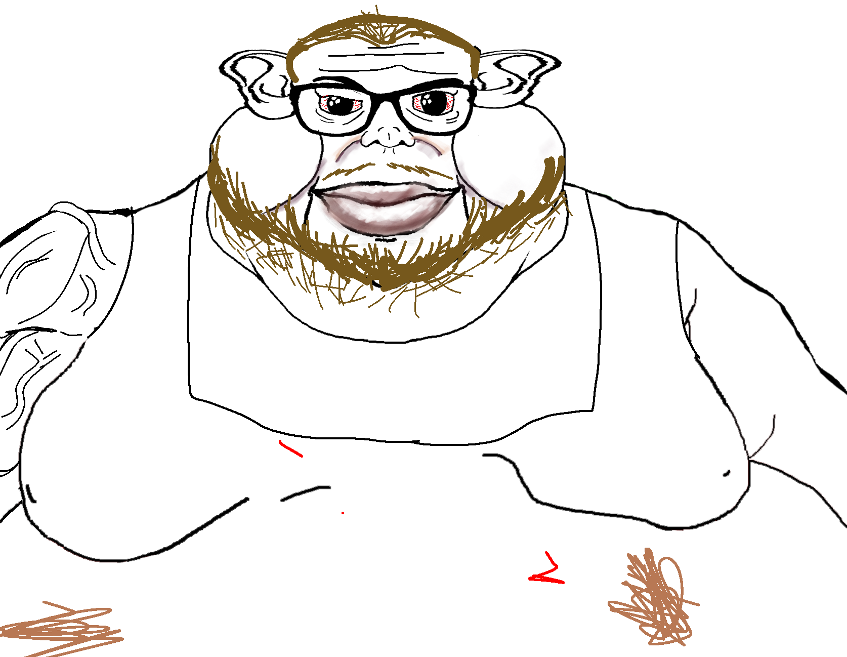 Fat coomer soyjak Blank Meme Template