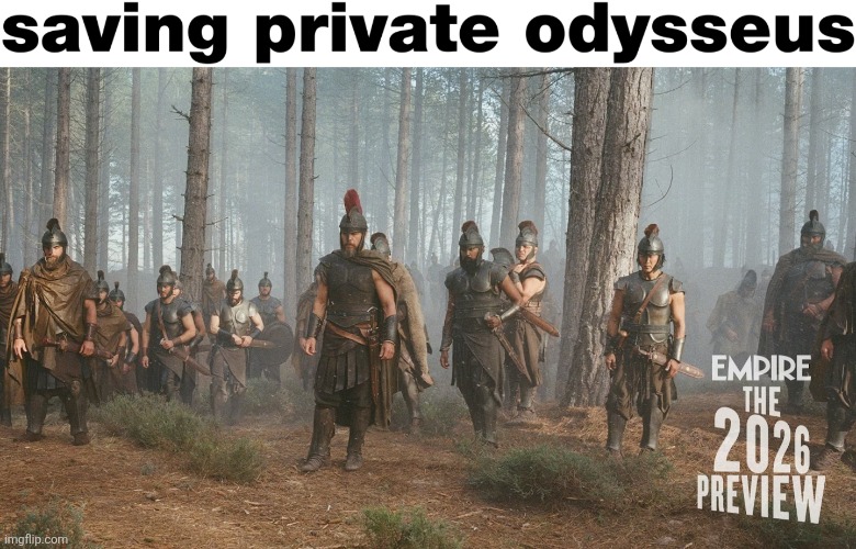 Even in ancient times Matt Damon needs to be saved! | image tagged in christopher nolan s the odyssey | made w/ Imgflip meme maker