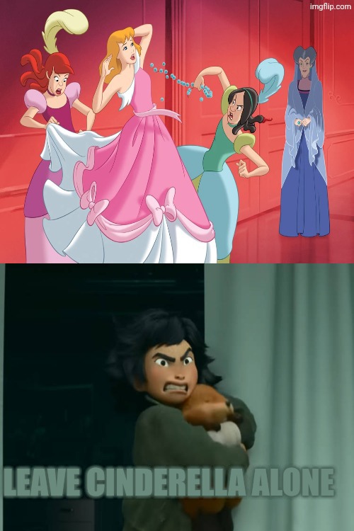 Mabel Tanaka hates Stepsisters tears Cinderella's dress | Leave Cinderella alone | image tagged in who hates stepsisters tears cinderella's dress,disney,pixar,hoppers,cinderella,deviantart | made w/ Imgflip meme maker