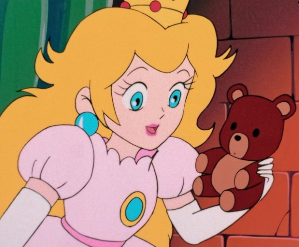 Peach turns Bowser into teddy bear Blank Meme Template