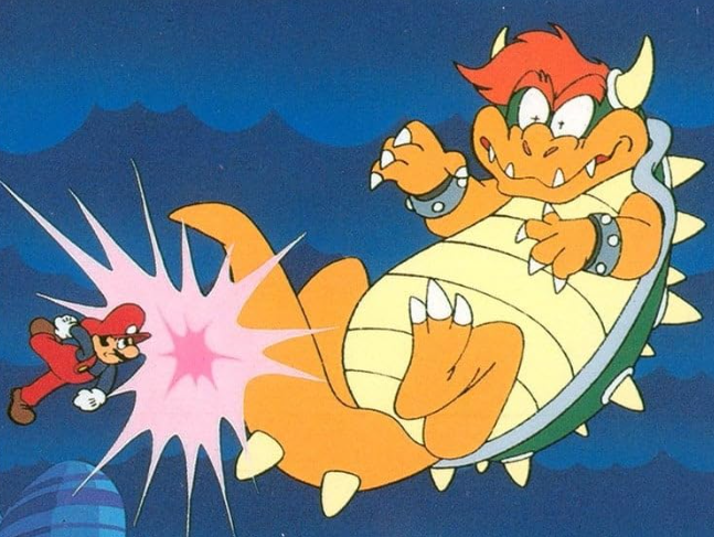 Mario deals Bowser the Final Blow Blank Meme Template