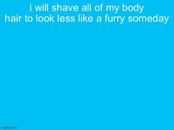 i will shave all of my body hair to look less like a furry someday | made w/ Imgflip meme maker