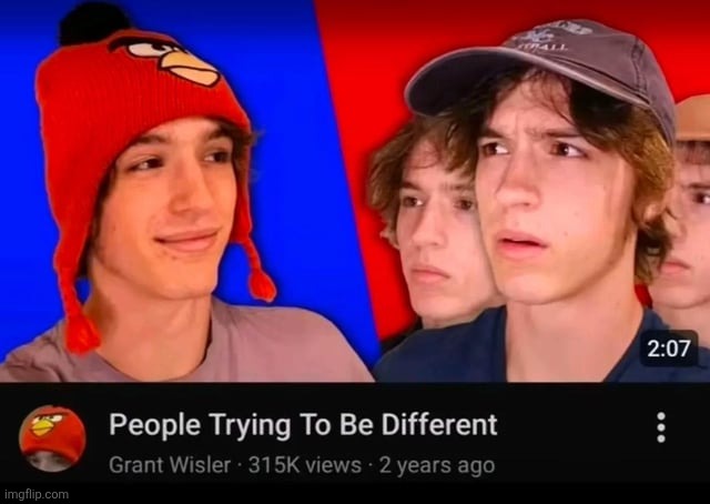 People trying to be different | image tagged in people trying to be different | made w/ Imgflip meme maker