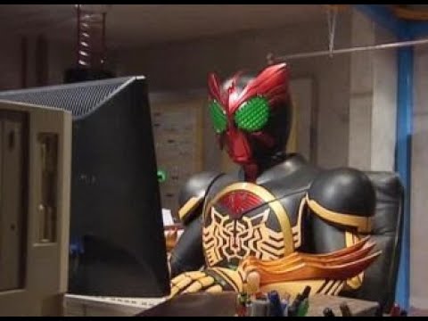 Kamen Rider OOO was on the computer Blank Meme Template