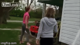 lmao! | image tagged in gifs,shovel,vs,head,ko | made w/ Imgflip video-to-gif maker