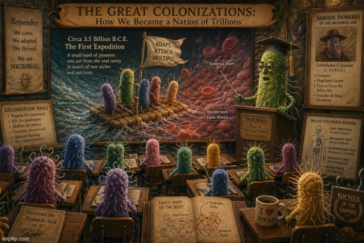 The Great Microbial Age of Exploration - Voyage Through the Body | image tagged in christopher columbus,voyager,bacteria,analogy | made w/ Imgflip meme maker