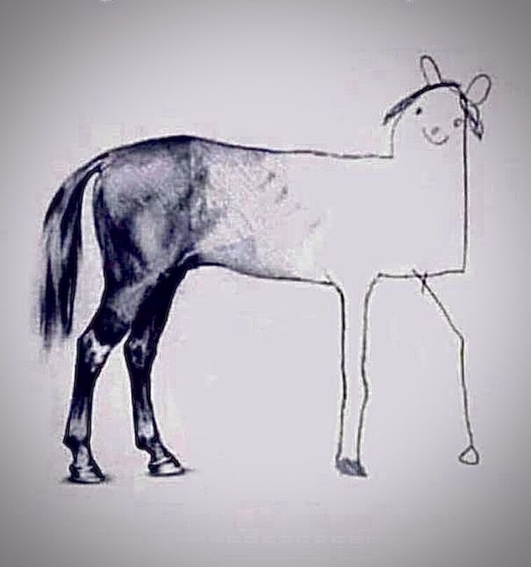 half badly drawn horse Blank Meme Template