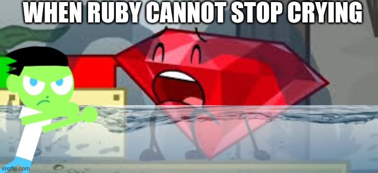 When Ruby Cannot Stop Crying | When Ruby Cannot stop Crying | image tagged in bfdi ruby crying,bfdi | made w/ Imgflip meme maker