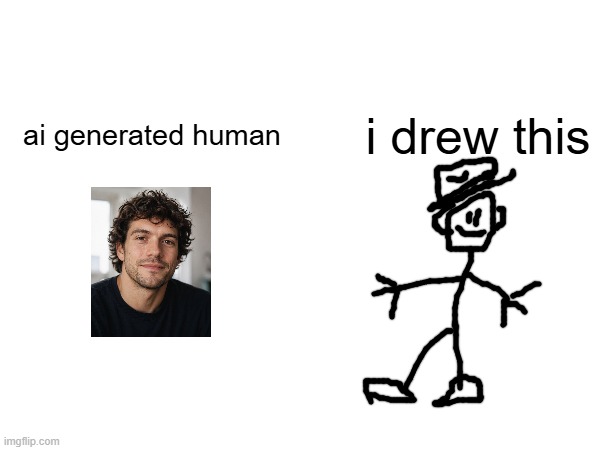 ai generated human i drew this | made w/ Imgflip meme maker