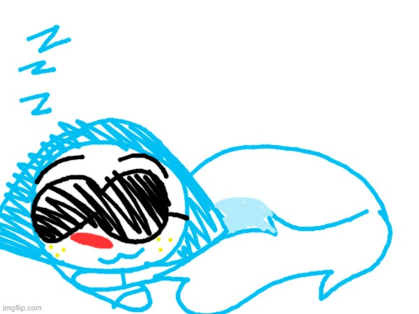 Oggy is sleeping | image tagged in oggy and the cockroaches | made w/ Imgflip meme maker