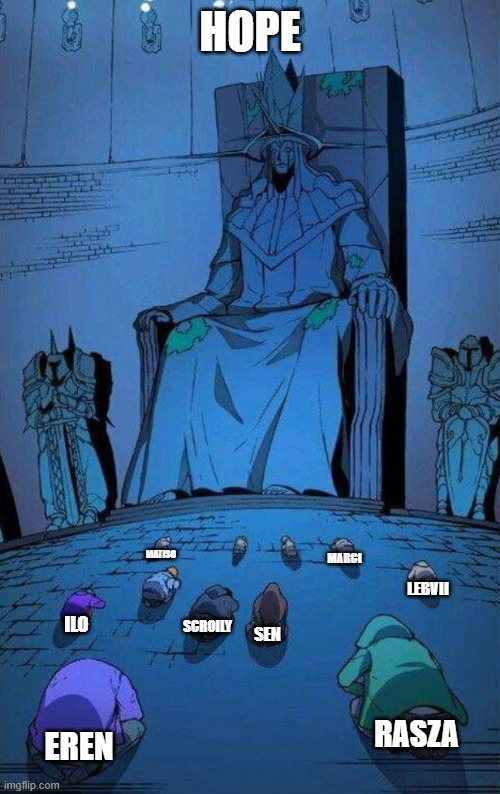 OWNER | HOPE; Scroily; matiso; marci; lebvii; Sen; Ilo; rasza; eren | image tagged in kneel to supreme king | made w/ Imgflip meme maker