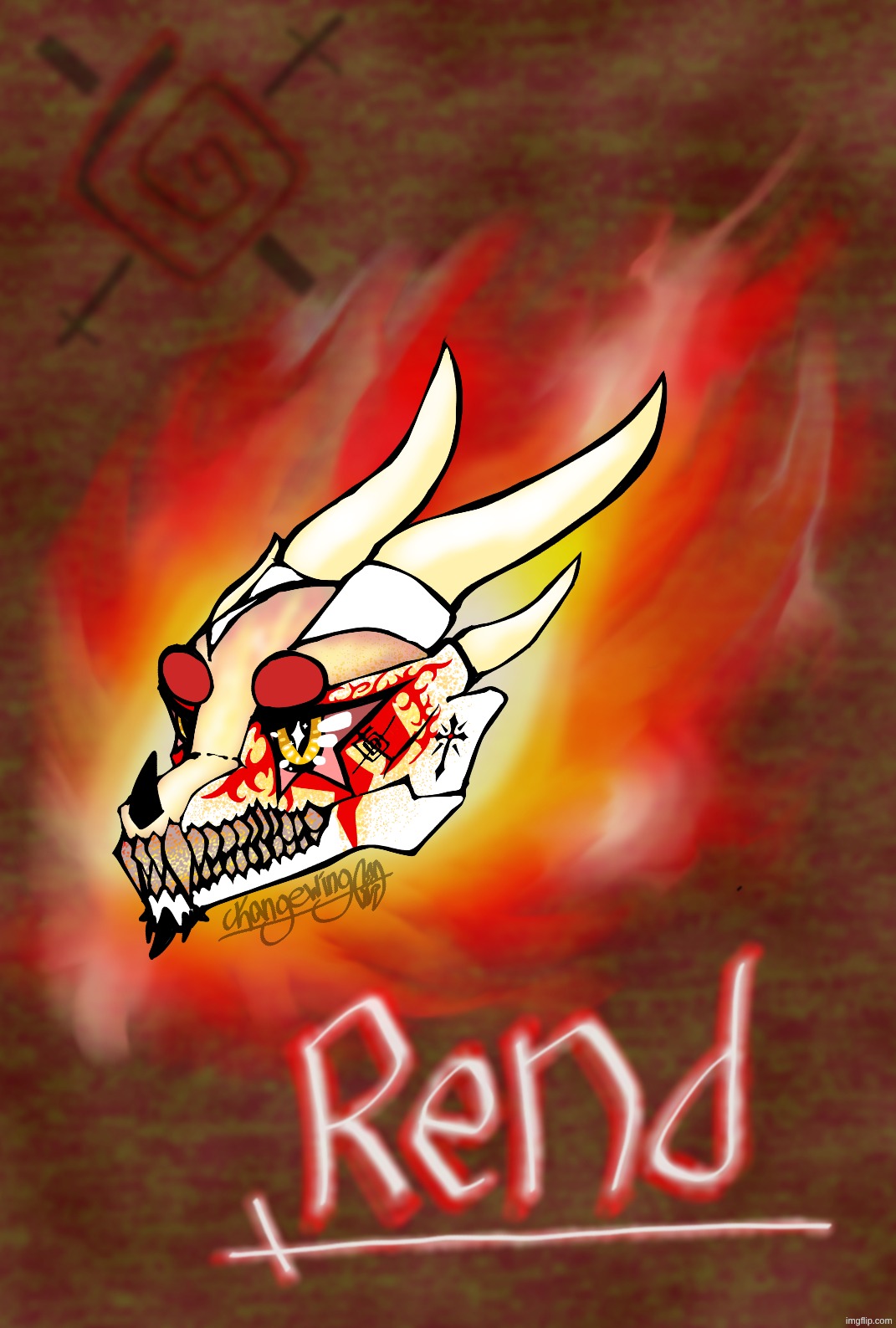 fully  manifested form of the central power known as Rend (oc lore and such :3) | made w/ Imgflip meme maker