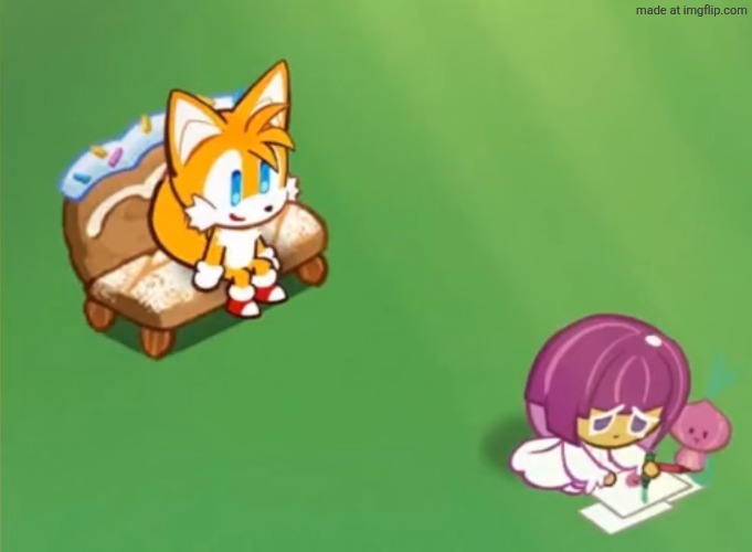 . | image tagged in bench tails | made w/ Imgflip meme maker
