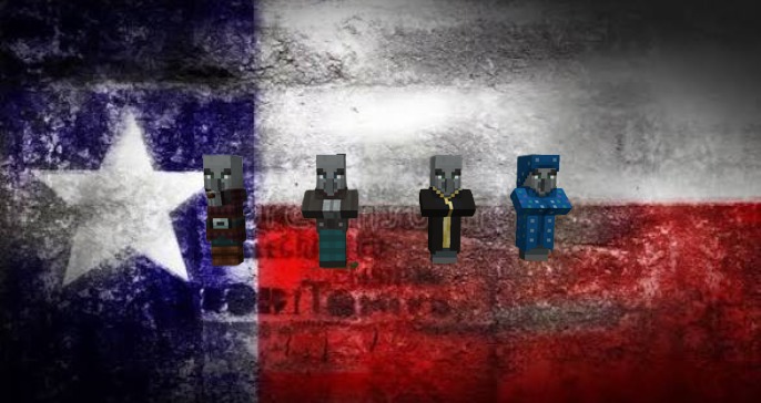 Illagers With Texas Flag Background Blank Meme Template