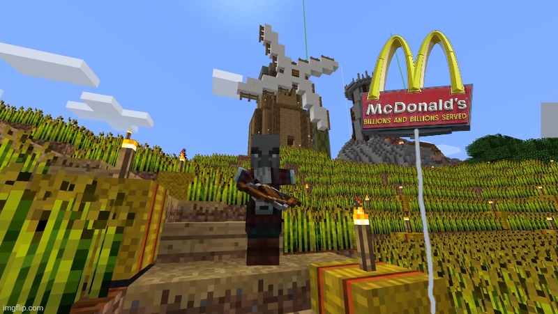 A pillager at Mcdonald's | image tagged in pillager | made w/ Imgflip meme maker