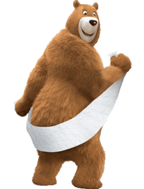 Charmin Bear ass wiping Blank Meme Template