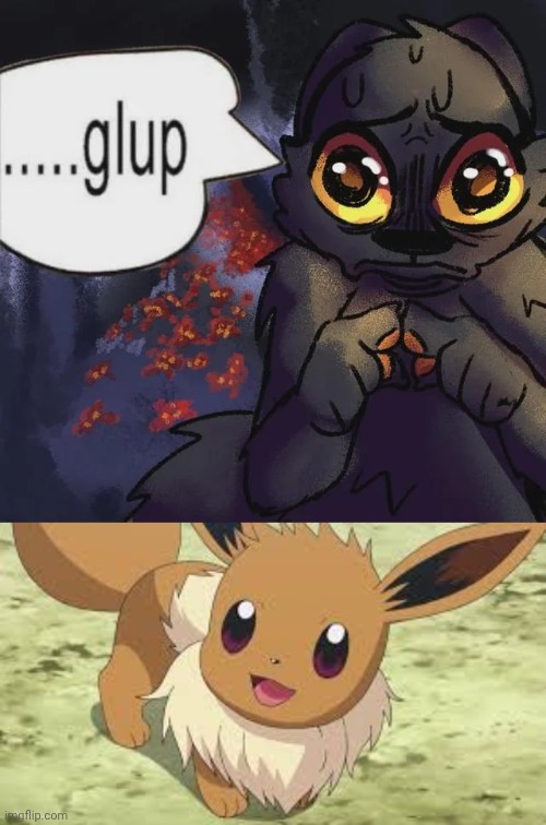 image tagged in glup,eevee | made w/ Imgflip meme maker