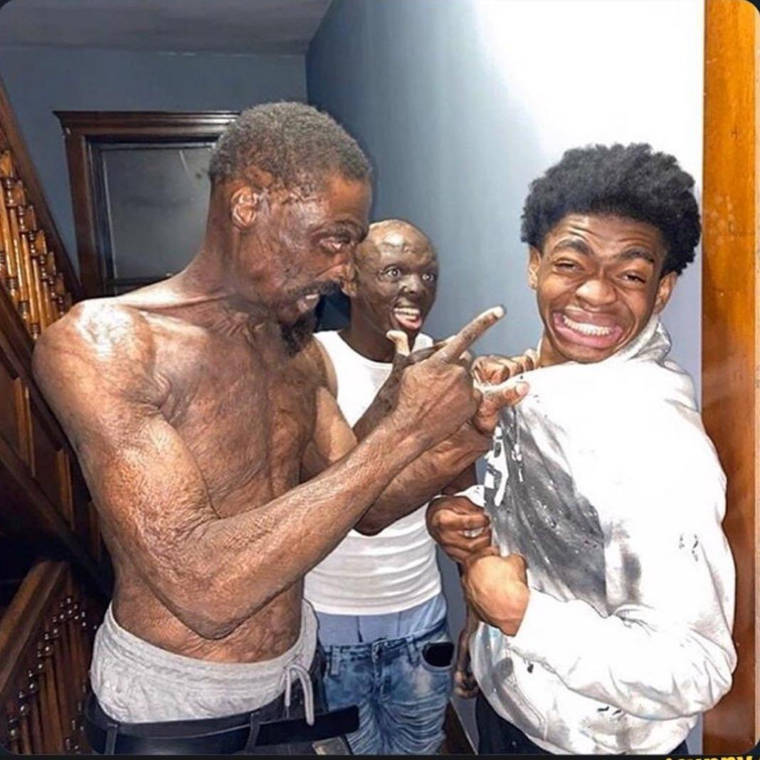 angry black man pointing Blank Meme Template
