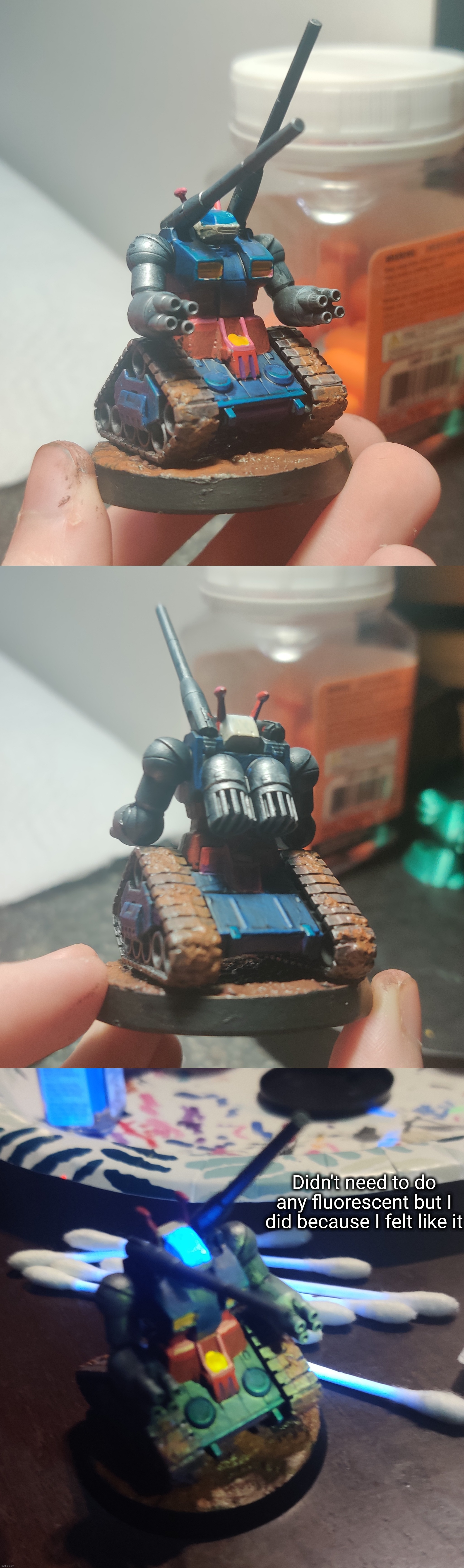A chonky boi (guntank) | Didn't need to do any fluorescent but I did because I felt like it | made w/ Imgflip meme maker