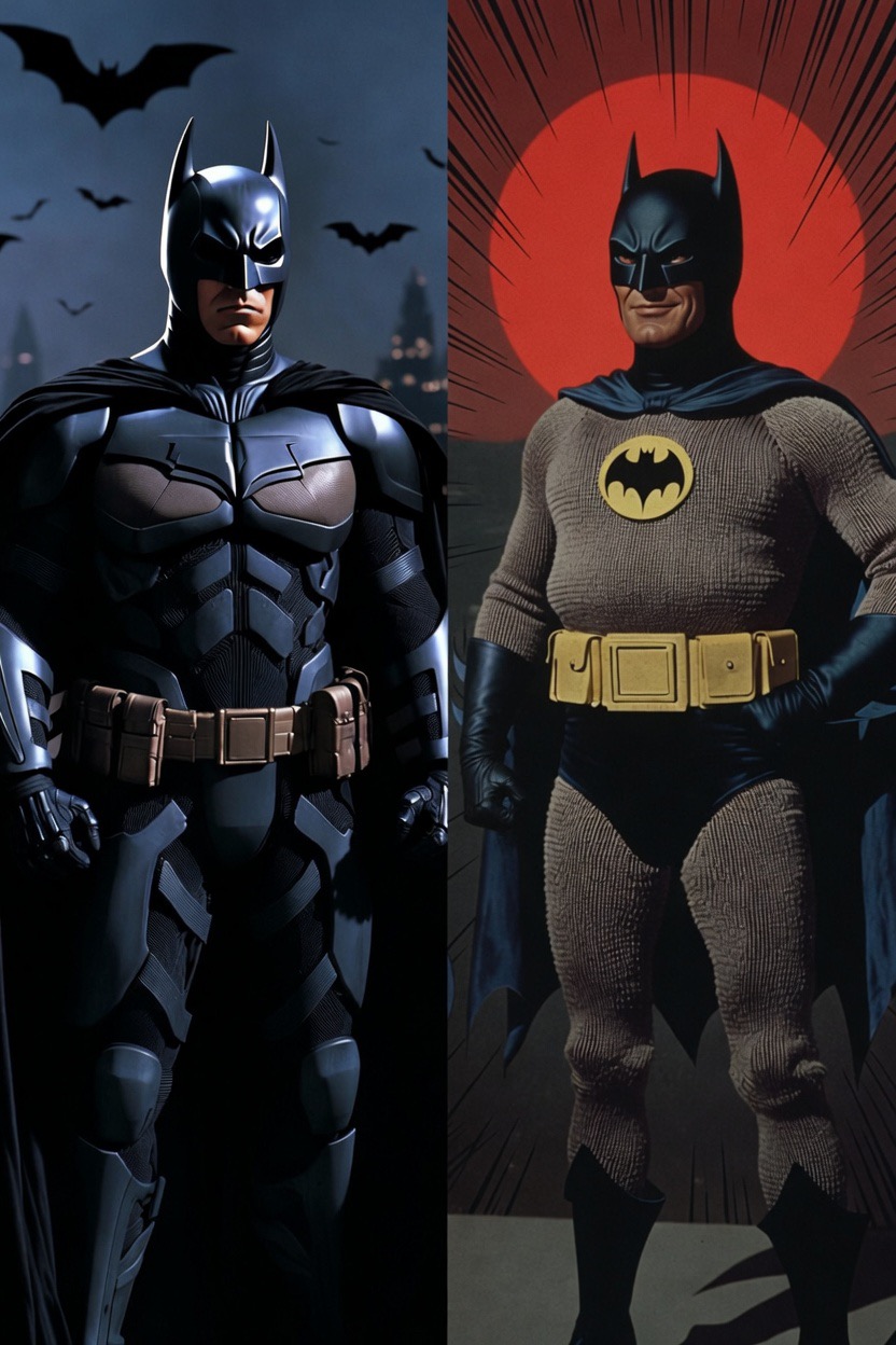 Dark Knight vs Adam West Blank Meme Template