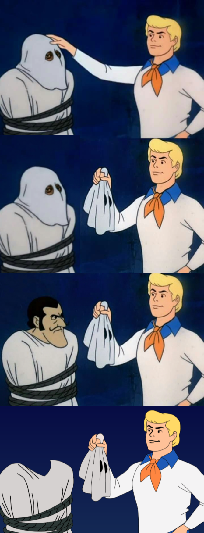 Scooby Doo Mask Reveal multiple times Blank Meme Template