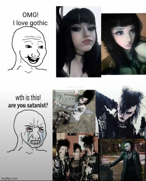 Also to those degenerates who are like "I want a big titty goth gf!" women aren't p categories so stfu. | image tagged in goth,alternative,girlfriend,women | made w/ Imgflip meme maker