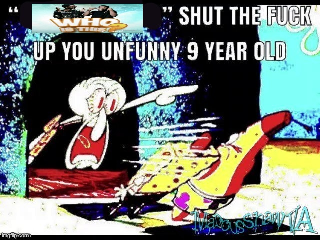 who is this stfu you unfunny 9 year old Blank Meme Template