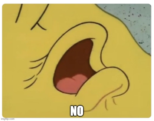 SpongeBob lips | no | image tagged in spongebob lips | made w/ Imgflip meme maker