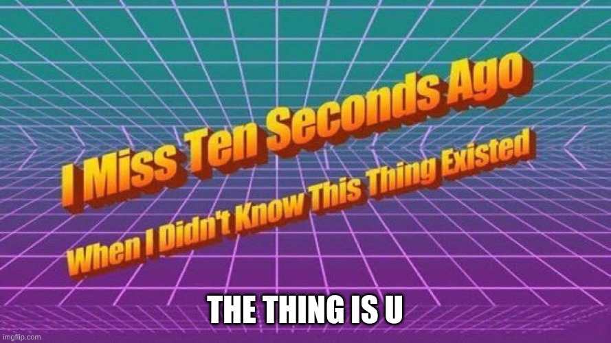 I miss 10 seconds ago | the thing is u | image tagged in i miss 10 seconds ago | made w/ Imgflip meme maker