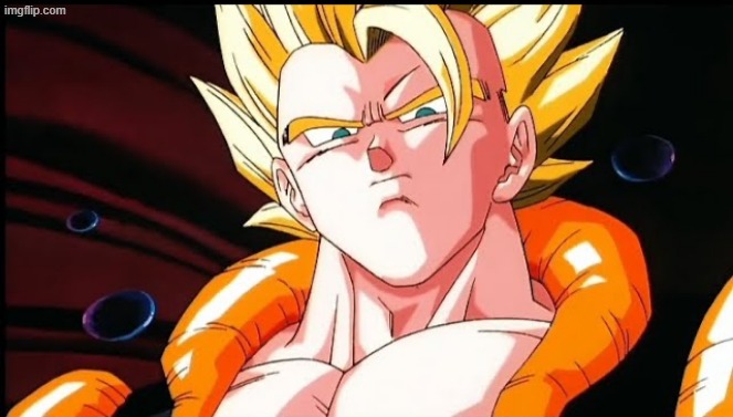Gogeta staring | image tagged in gogeta staring | made w/ Imgflip meme maker
