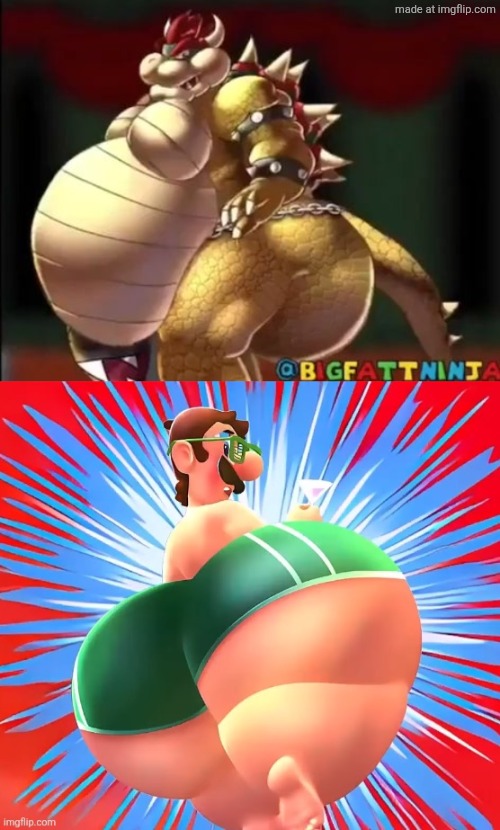 image tagged in bowser fart photo meme,thicc luigi | made w/ Imgflip meme maker