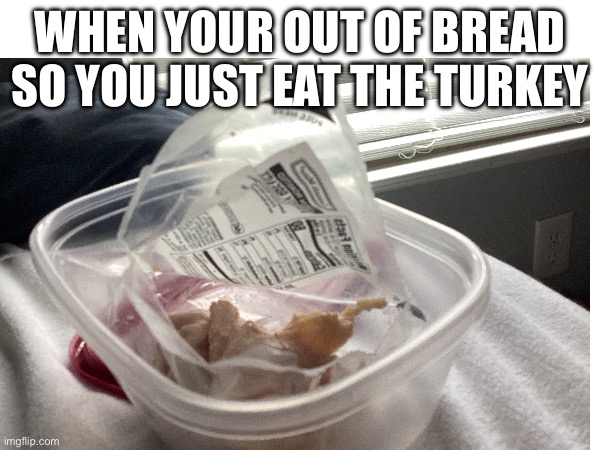 When your out of bread so you just eat the turkey | image tagged in pluh | made w/ Imgflip meme maker