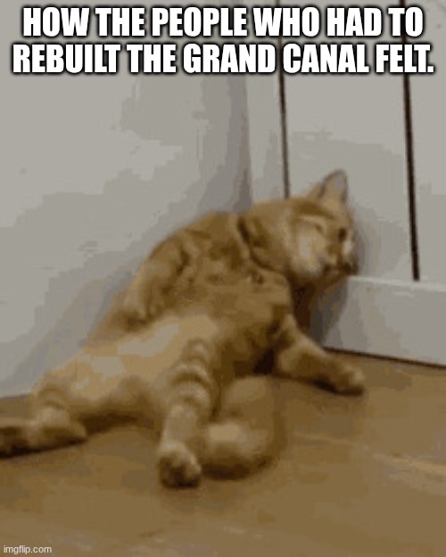 how they felt be like | how the people who had to rebuilt the grand canal felt. | image tagged in tired nbe like | made w/ Imgflip meme maker