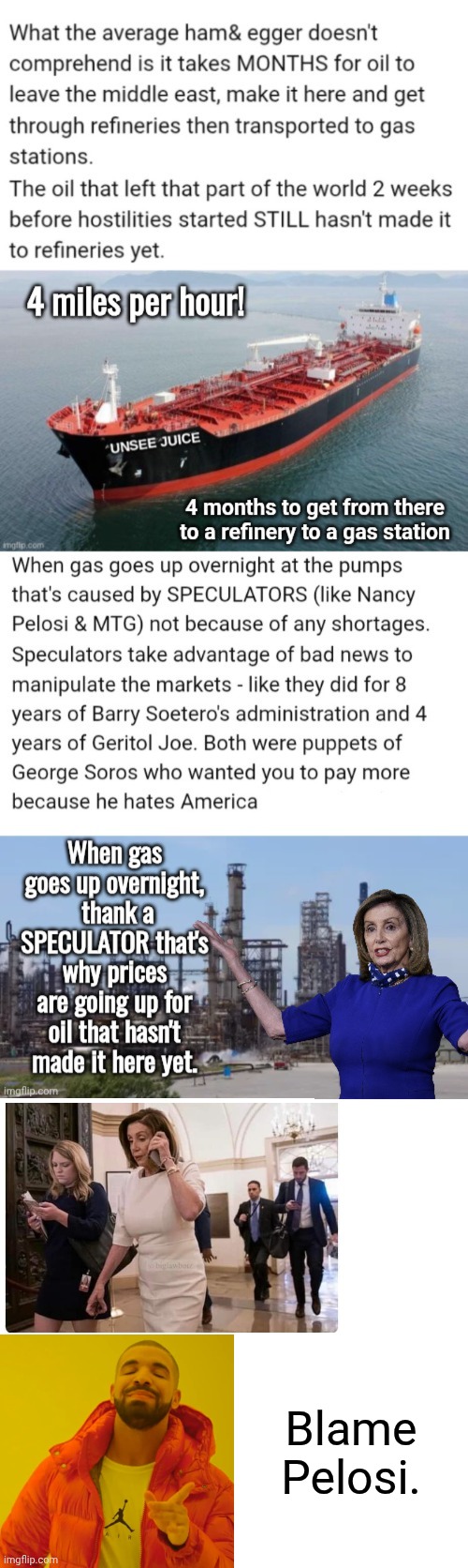 Blame Pelosi. | image tagged in memes,drake hotline bling | made w/ Imgflip meme maker