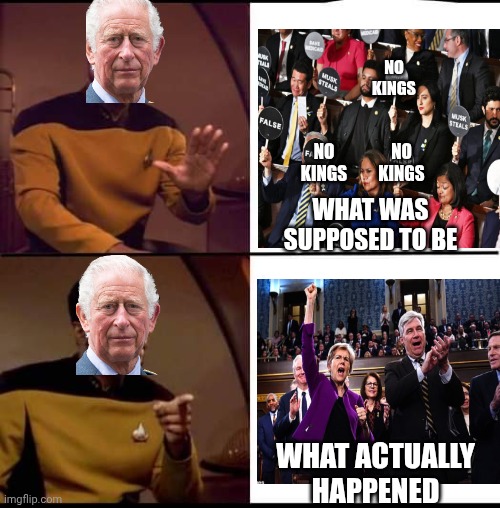Flip Flop Lying Democrats | No
Kings; No
Kings; No
Kings; What was supposed to be; What actually happened | image tagged in better than drake,liberals,democrats,kings,congress | made w/ Imgflip meme maker