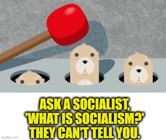 Real socialism does not exist | Ask a socialist,
'What is socialism?'
They can't tell you. | image tagged in socialism | made w/ Imgflip meme maker