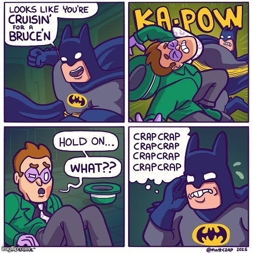 image tagged in batman,riddler,punch,pun,bruce wayne,oops | made w/ Imgflip meme maker