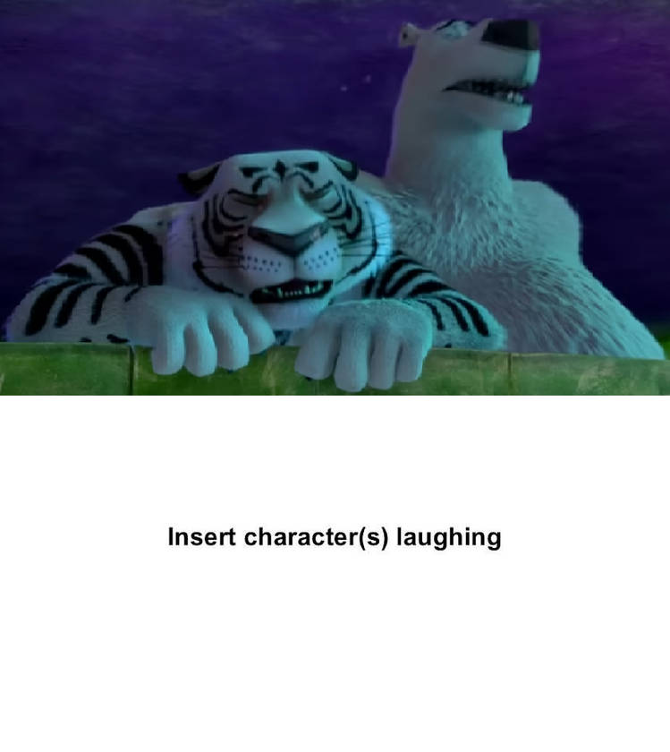 Who's Laughing At Norm and Fu Crying Blank Meme Template