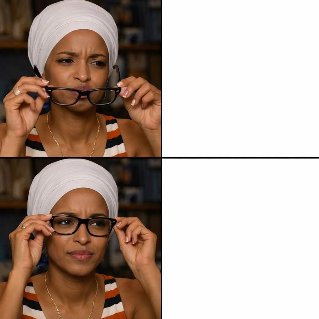 High Quality Ilhan Omar Glasses Blank Meme Template