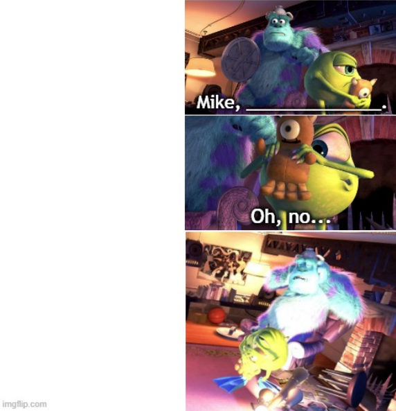 High Quality Wazowski and Sulley Reaction to [Loud Thing] Blank Meme Template